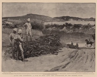 After the Surrender, a Pile of Boer Arms and Ammunition on the Modder River